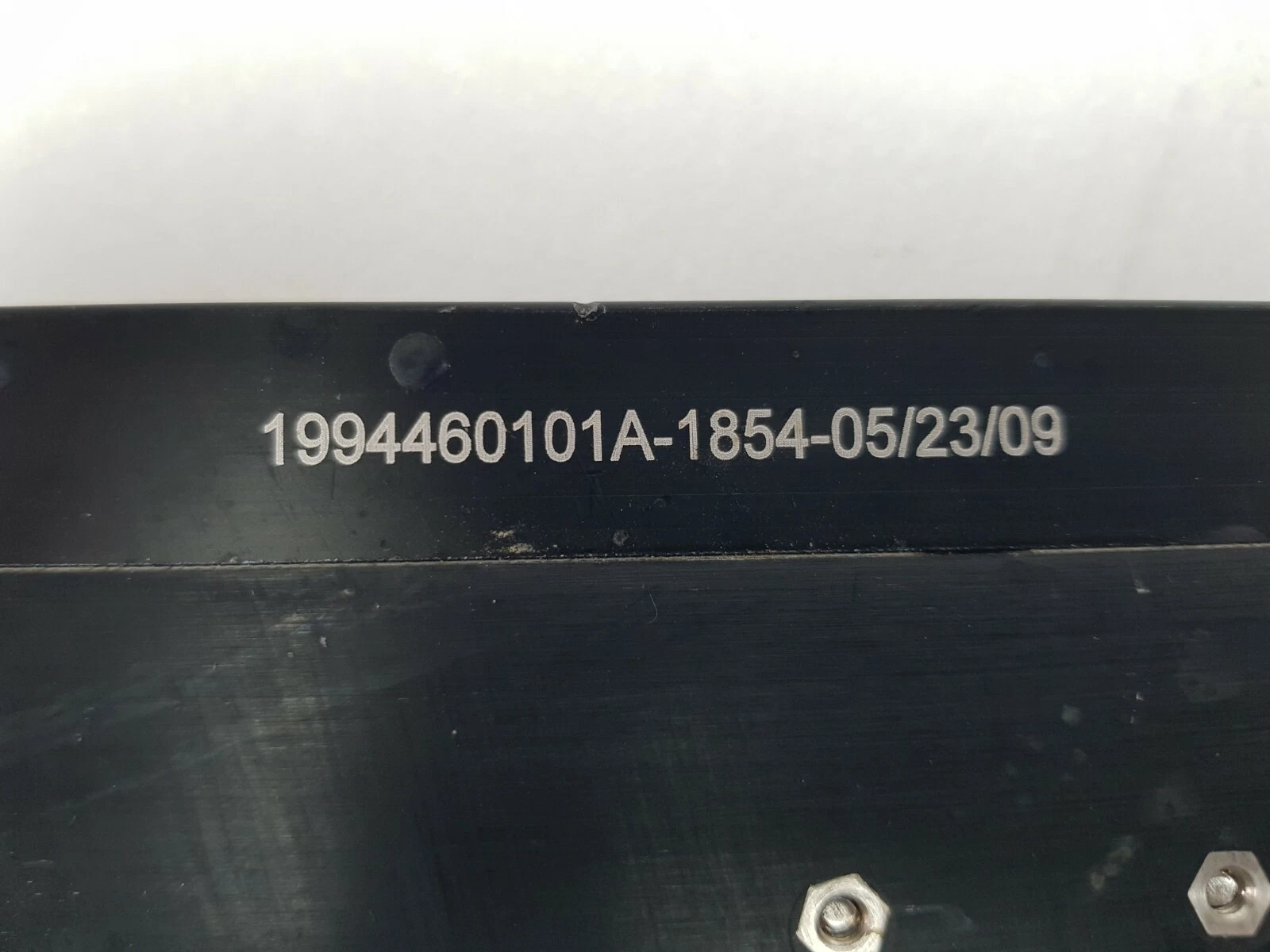 Engraved marking on the black heatsink of the Copley Accelnet servo drive