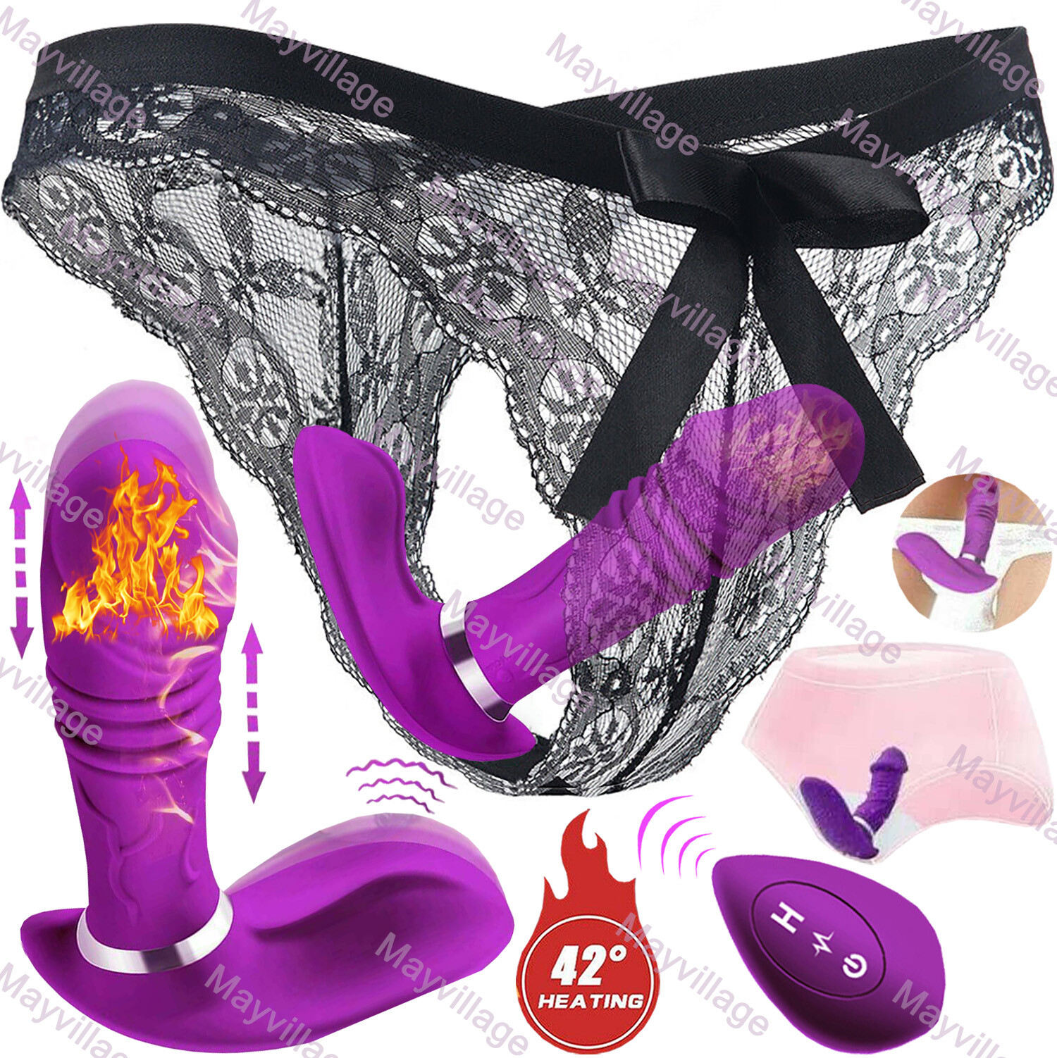 Thrusting Vibrating Women Panties Massager Wearable APP Remote Control