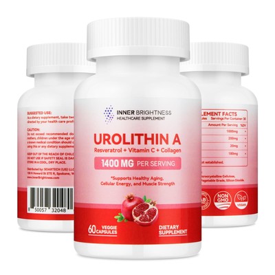 Inner Brightness Urolithin A Supplement 1400 MG - Non-GMO, Gluten-Free, Anti-...
