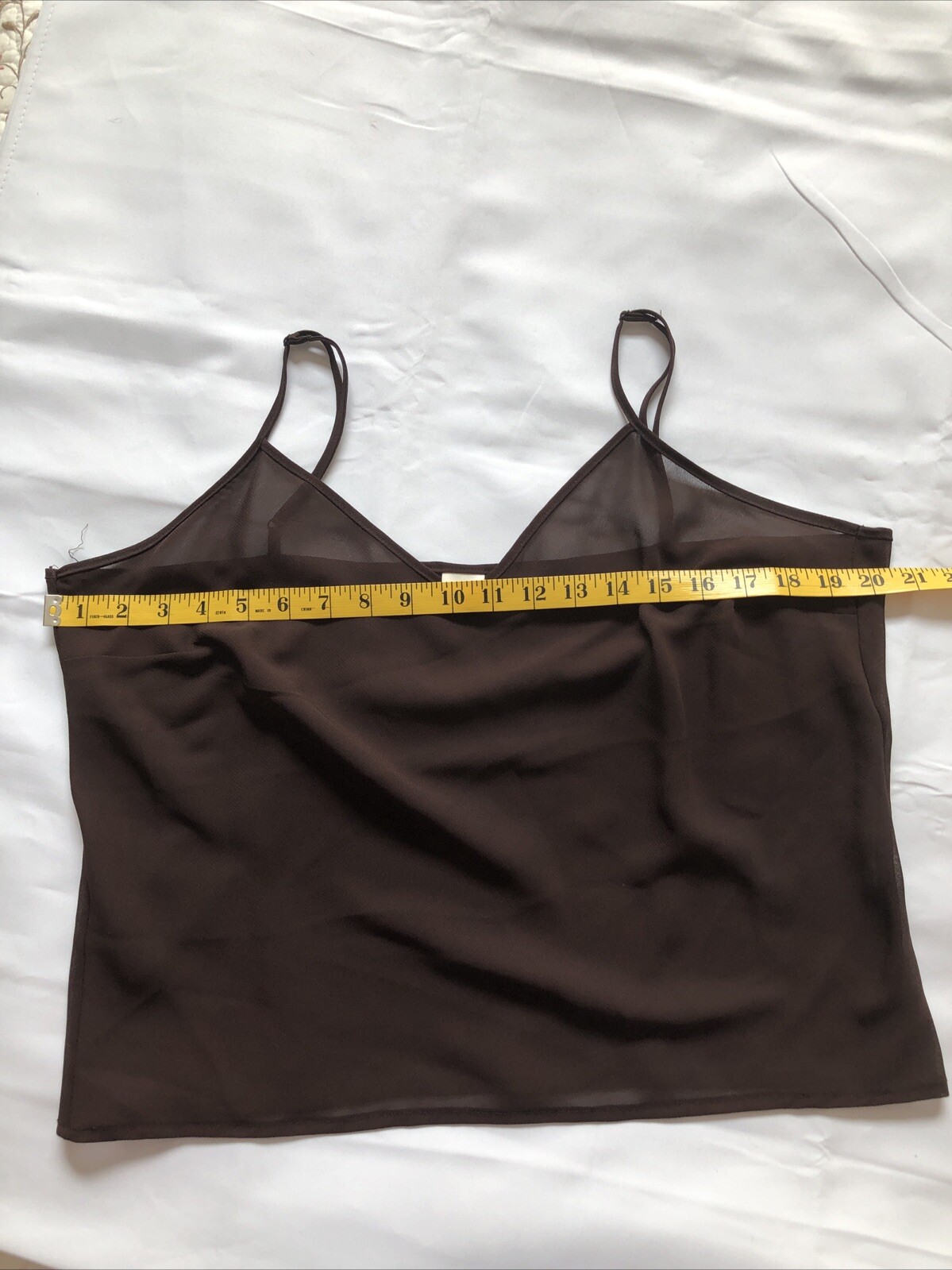 Women's Top HEIRLOOM LIMITED Brown Chiffon w/Cami… - image 14