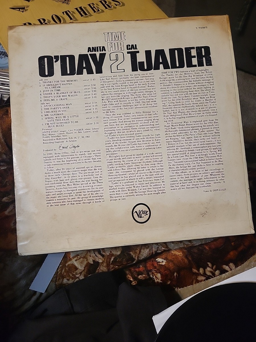 Anita O'Day Cal Tjader Time For Two Mono LP Verve US 1962