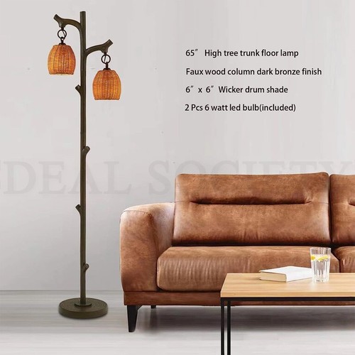 65" High Tree Trunk Farmhouse Rustic Floor Lamp Column Dark Bronze Finish - Picture 3 of 6