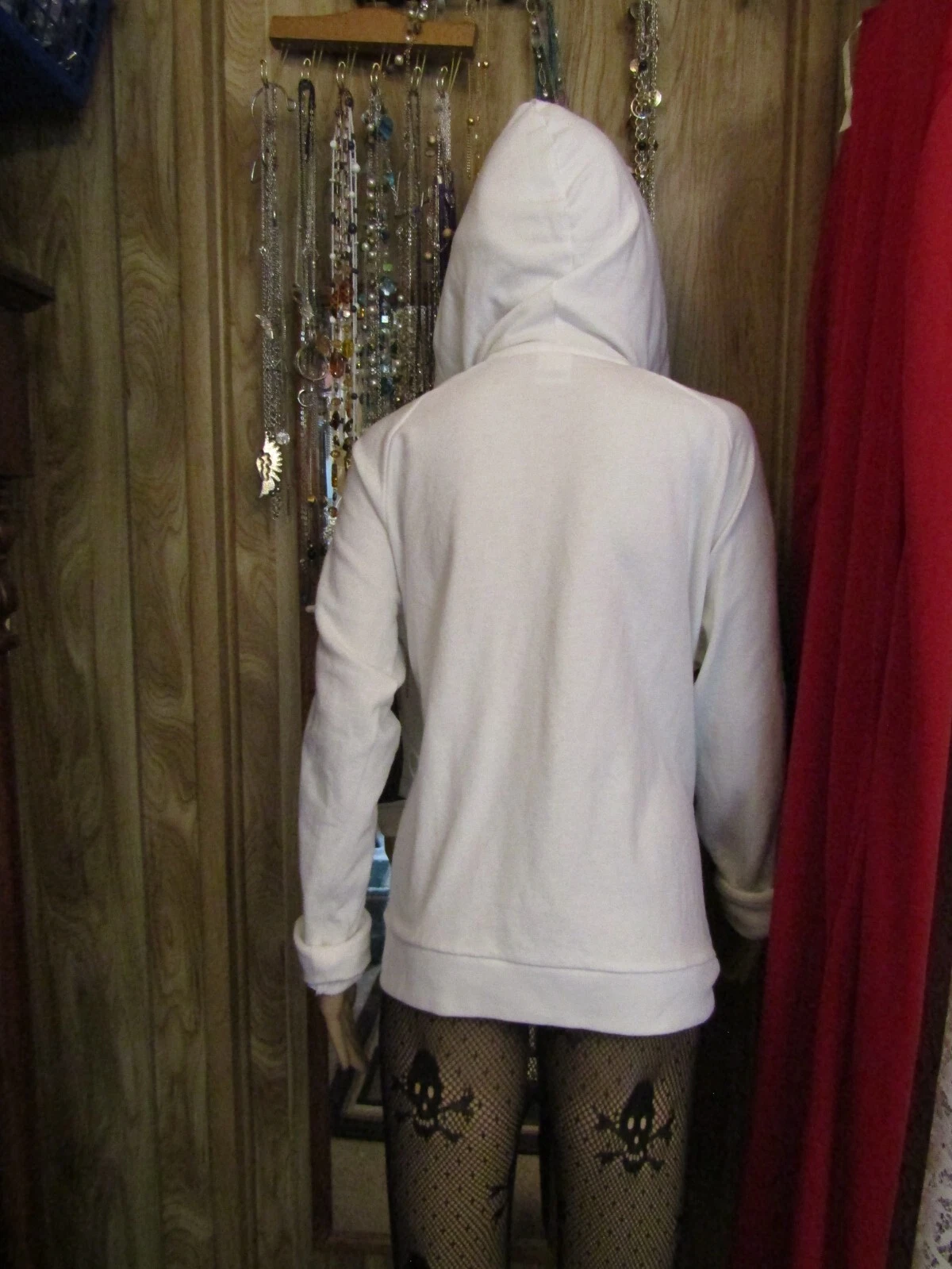 UNDERCOVER Giacca VICTORIAS SECRET bianco con cappuccio ROSA giacca manica rete unisex C152