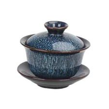 140ml Ceramic Gaiwan Handmade with Lid Tea Cup Kung fu Tea Ceremony Home Tea Set