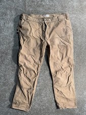 Carhartt Men Size 42X30 Rugged Flex Straight Fit Duck Double-Front Brown Pants