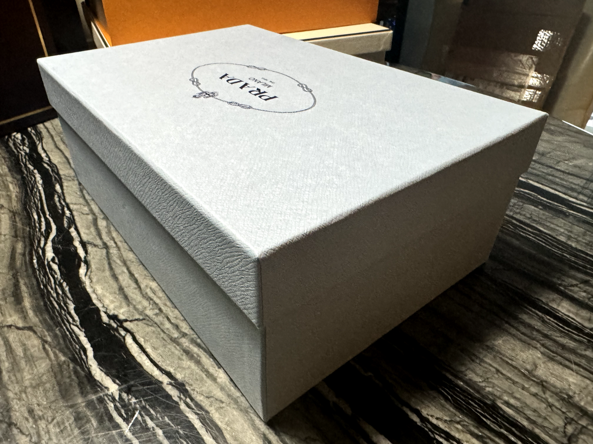 Prada Milano AUTHENTIC Light Blue Empty Gift Storage Shoe Box 12
