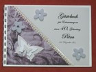 Gästebuch Geburtstag, viele Glitzersteine Schmetterling weiß, DIN A5 - quer