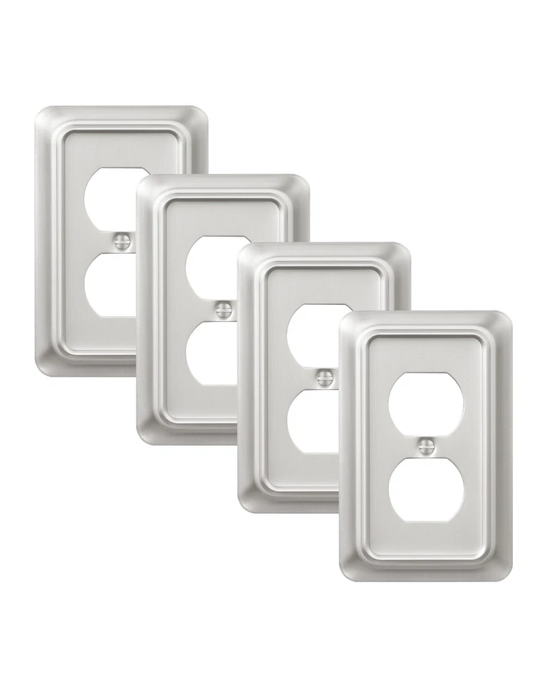 DEWENWILS 4-Pack Brushed Nickel Outlet Covers & Switch Plates Metal Wall Plates - Image 4 of 4