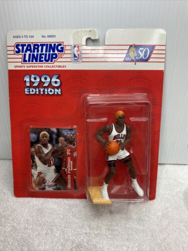 Dennis Rodman Starting Lineup 1996 Edition NBA 50 Action Figure Orange Hair New - Picture 1 of 8
