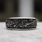 Handmade 925 Sterling Silver Dragon Phoenix Ring | Japanese Mythology