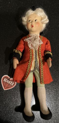 Muñeca Mozart Baitz años 50 vintage Mozart hecha en Austria 9"" coleccionable nueva con etiquetas - Imagen 2 de 6