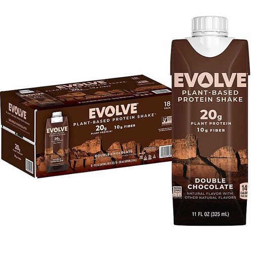 Evolve Plant Based Protein Shake, Double Chocolate (11 fl. oz., 18 pk.) eBay
