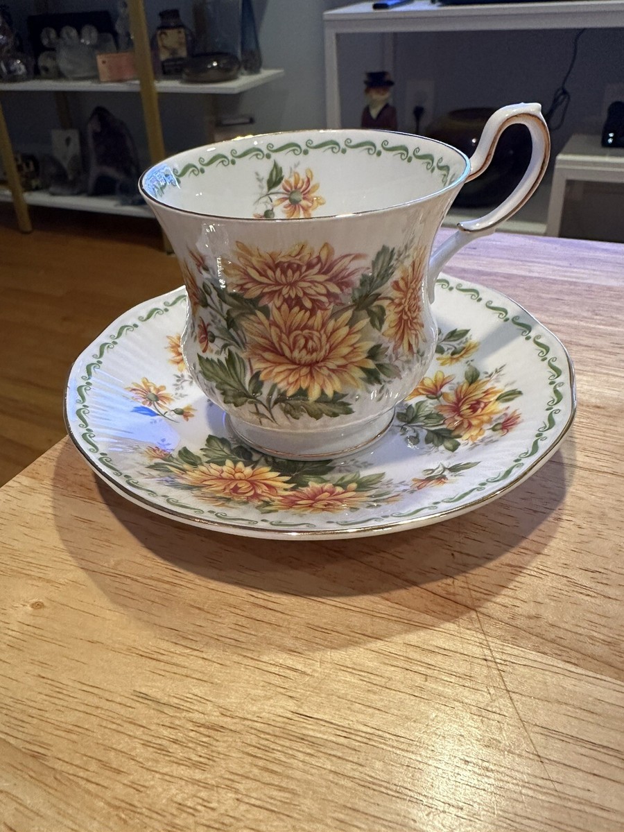 Antique Queens Fine Bone China Special Flowers Crysanthemum Cup