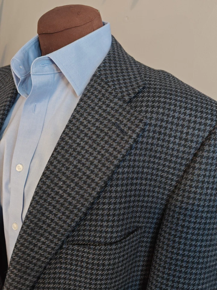 🇮🇹 Ermenegildo Zegna Mens 42L Wool Cashmere Blazer Made In Switzerland  Blue  - Image 2 of 4