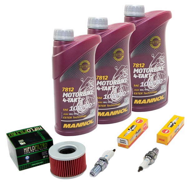 ÖL 3L Inspektion Set FüR Honda CB 450 N PC14 CB450 1985-1986 ÖLfilter ZüNdkerzen-image