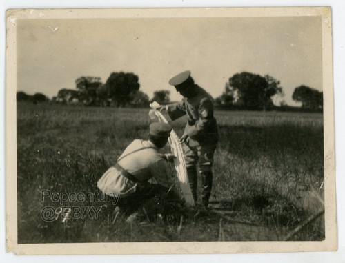 Vintage 1927 China Photograph Tientsin US Army Chinese Soldiers Silk Sack Photo - Bild 1 von 2