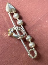 Vintage Sterling Silver Safety Pin with Sterling Baby Ring 925 Stamps