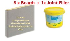 Knauf X-ray resistant plasterboard 12.5mm x8 + Knauf Safeboard Joint Filler