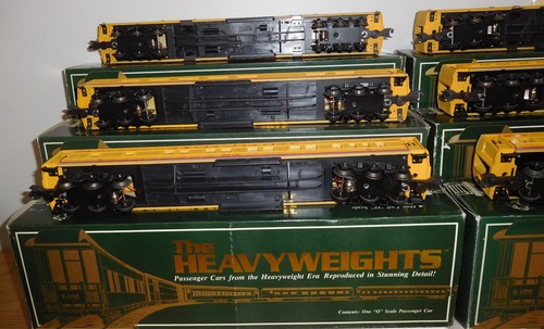 K-LINE UNION PACIFIC 18" YELLOW HEAVYWEIGHTS PASSENGER 6 CAR O SCALE TRAIN SET - Picture 13 of 18