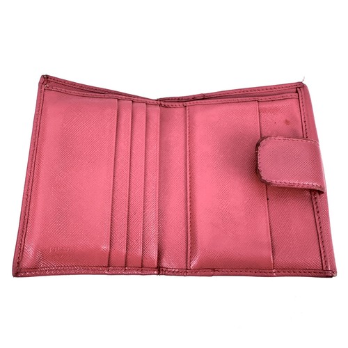 PRADA Bifold Wallet Purse Saffiano Leather Pink #A338 - Picture 8 of 24