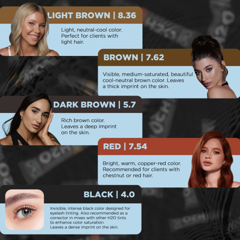 Eyebrow and eyelash dye set H20 Liquid Hybrid Tint 5+1 OKO - Image 4 of 4