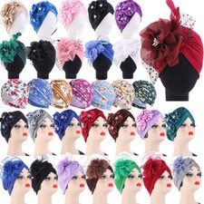 Muslim Women Hijab Chemo Cancer Flower Hat Headscarf Beanie Turban Hair Loss Cap