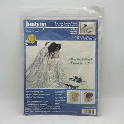JANLYNN Counted Cross Stitch Kit 120-31 The Bride 11x8'' Sealed NIP Wedding VTG