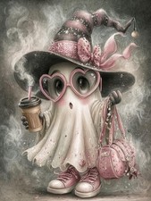 NWQZBYHT Halloween Diamond Art Kits for Adults,Ghost 5D 12x16 IN, Halloween-2