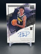 2022-23 Impeccable Rookie PEYTON WATSON Auto /99 Platinum RC #RA-PWT Nuggets