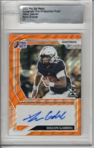 2022 LEAF PRO SET METAL DILLON GABRIEL ROOKIE/RC AUTO #1/1 *ORANGE WAVE PROOF*