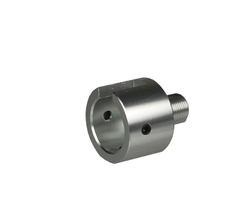 S&W SW22 Victory 1/2x28 TPI Muzzle Brake Adapter, Aluminum Silver