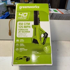 GREENWORKS BLF346 CORDLESS JET BLOWER KIT* 40V 450 CFM 125 MPH.NIB.  0016