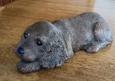 Vintage Spaniel Puppy Ornament , Carved From Wax