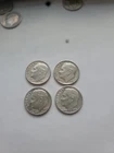 4x Random Roosevelt Silver Dimes US 40C Face Value 1946-1964