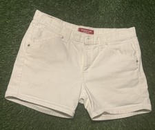 Vintage Levis Nouveau Jeans Stretch Shorts Womens 12 M White Denim Mid Length