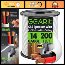 14 Gauge Speaker Wire 200ft CL2 Rated In-Wall Cable for Home Theater & Car Audio