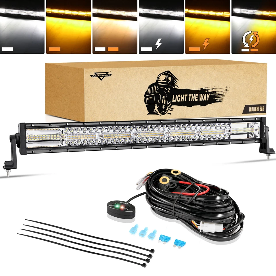 30 + 4 + 7" LED Work Light Bar Flood Spot Pods For Honda Toyota Nissan Dodge Ram - Изображение 4 из 4