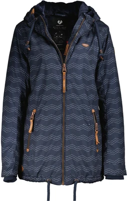 NEU !! Ragwear Damen Parka gefüttert, ZUZKA ZIG ZAG, blau Gr. M = 38 - Bild 1 von 4