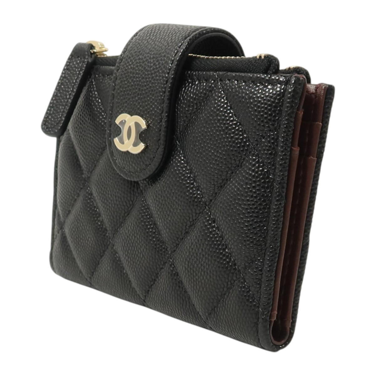 希少レアCHANEL Pre-Owned 1999 シングルコート CHANEL CC GHW Card/Coin Case AP1928 Calfskin Leather Black/Dark