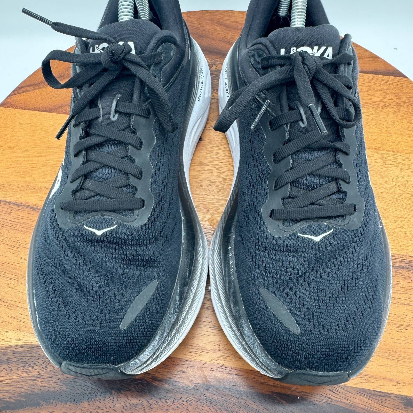 Hoka One One Bondi 8 Womens 10 Shoes Black White Running Athletic Sneakers thumbnail 3