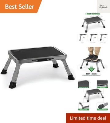 Foldable Step Stool, Adjustable Step Stool with a Non-Slip Platform, Step Lad...