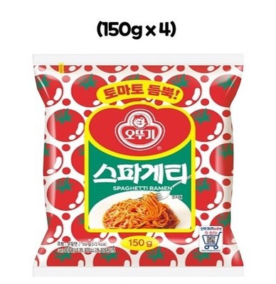 OTTOGI Spaghetti Ramyun 4 Pack Korean Instant Noodle Set