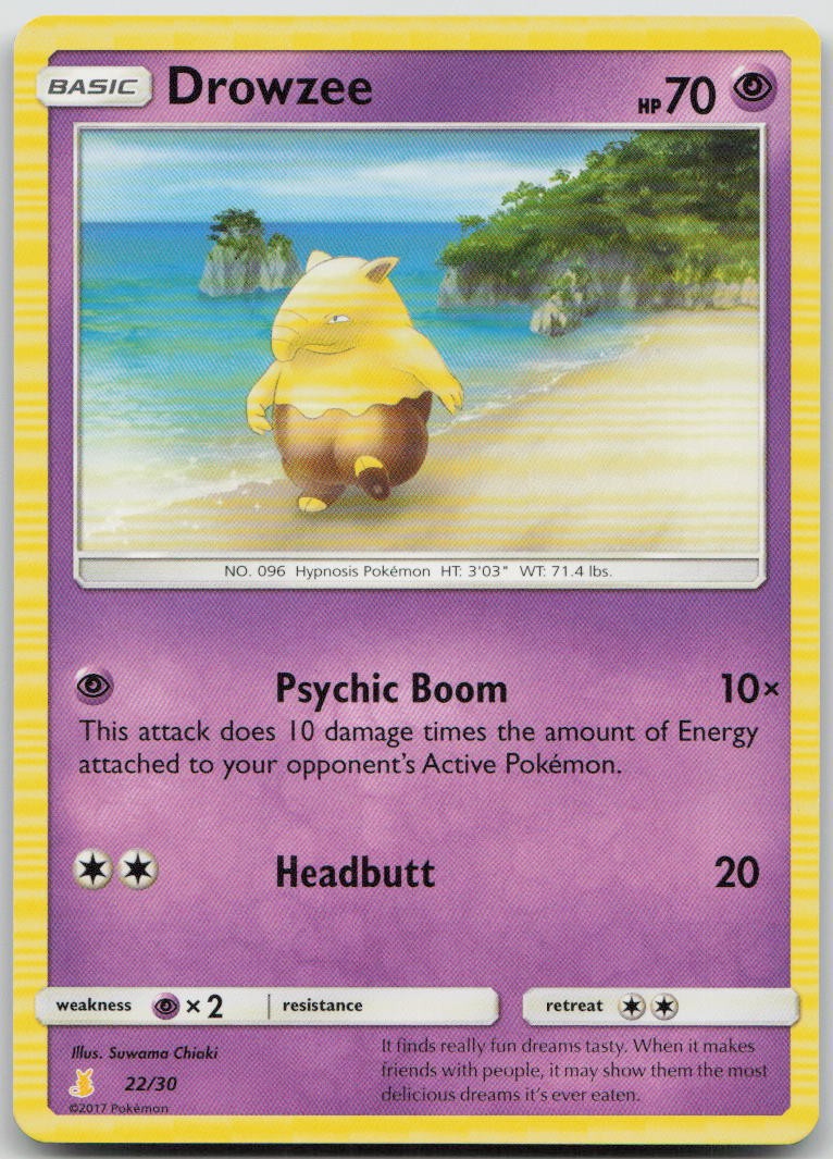 Drowzee 22/30 SM Trainer Kit: Lycanroc & Alolan Raichu Common Pokemon MP