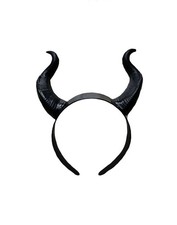 Black Gothic Devil Horns Demon Headband Fashion Accessory A-Black Headwear