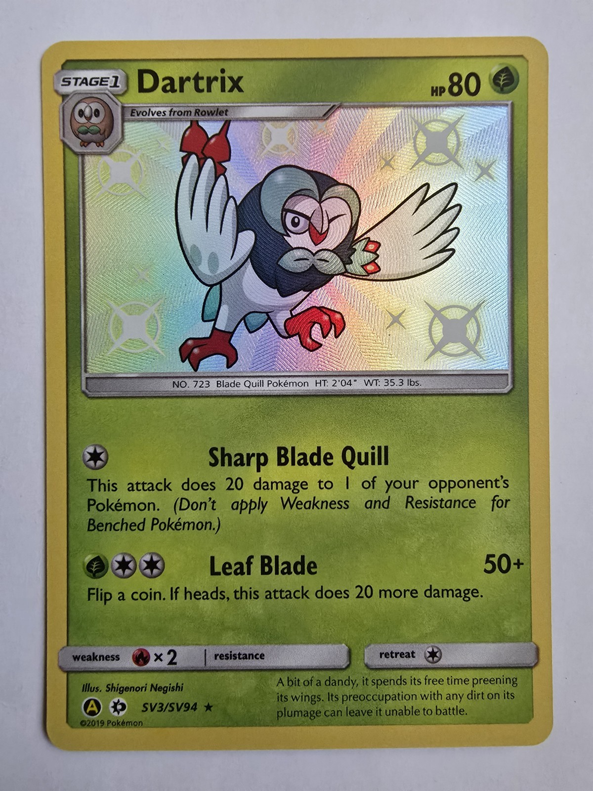 Dartrix SV3/SV94 Hidden Fates: Shiny Vault Holo