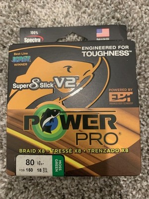 Power Pro Super 8 Slick V2 Braided Fishing Line - Moss Green 80lb 150yd
