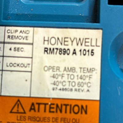 Honeywell RM7890A1015 Burner Control Relay Module, Flame Safeguard, 120VAC