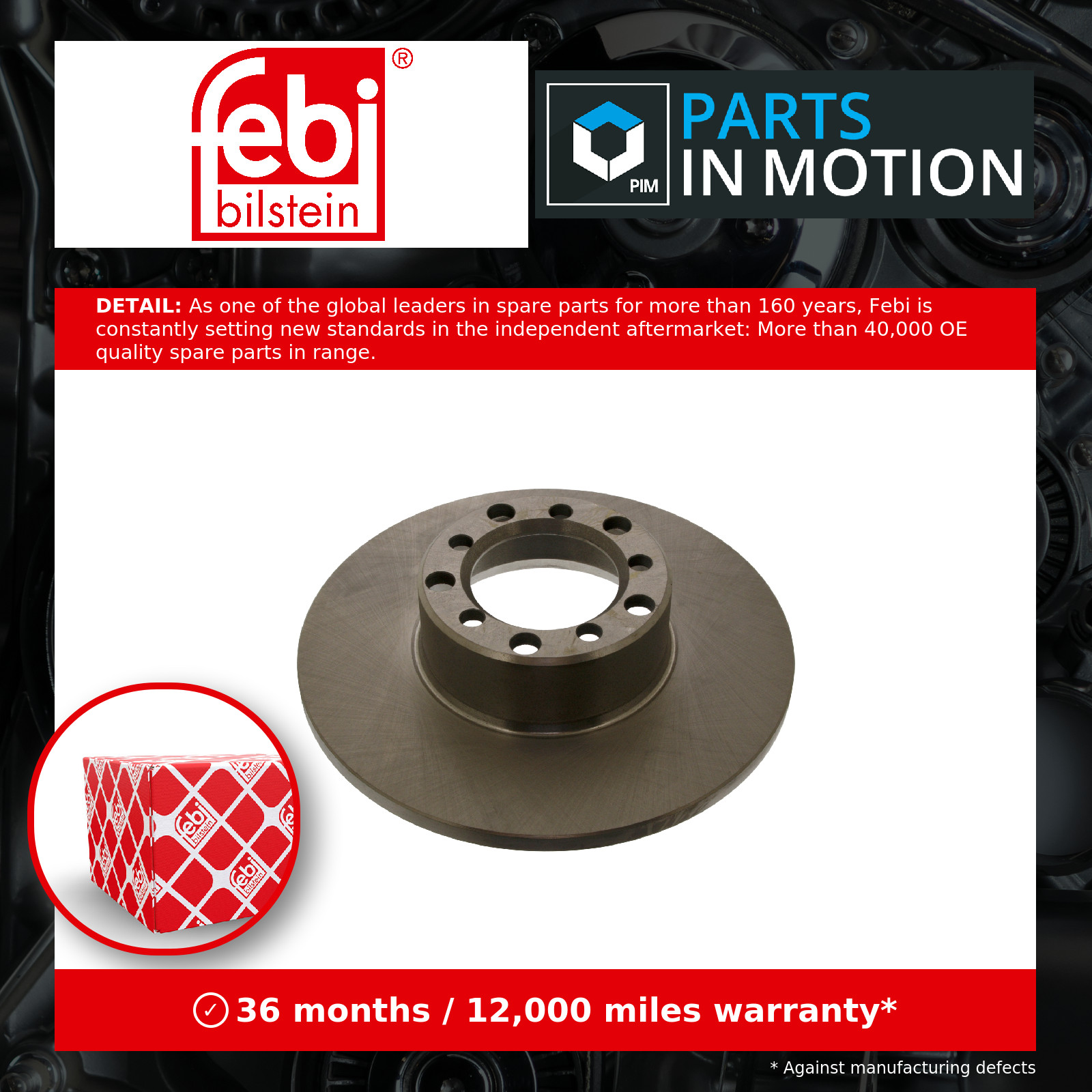 2x Brake Discs Pair Solid fits MERCEDES 300 2.9D Front 76 to 85 278mm Set Febi
