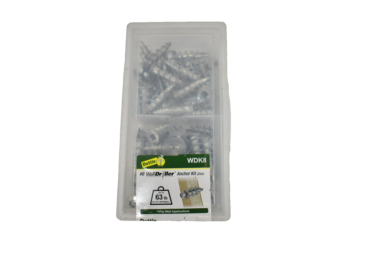 Dottie WDK8 WallDriller #8 Zinc Drywall Anchor Kit Heavy Duty Up to 63lb
