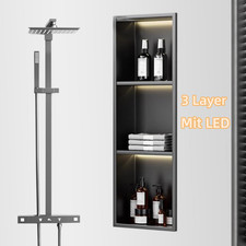 Wandnische Dusche Mit LED Licht 90*28*12.5CM Duschnische Duschregal Edelstahl